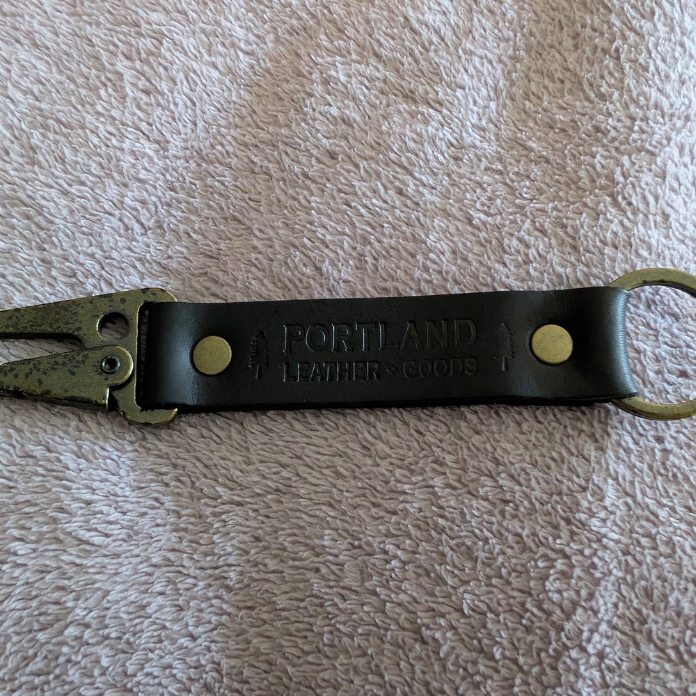 Portland Leather Black Strap with Brass Accents